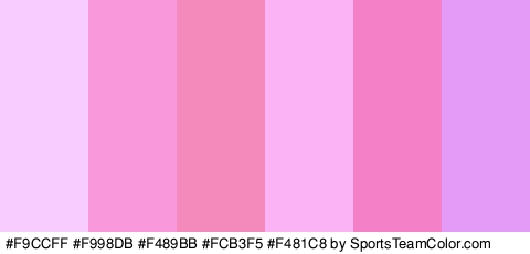 #F9CCFF #F998DB #F489BB #FCB3F5 #F481C8 #E39BF7 Colors