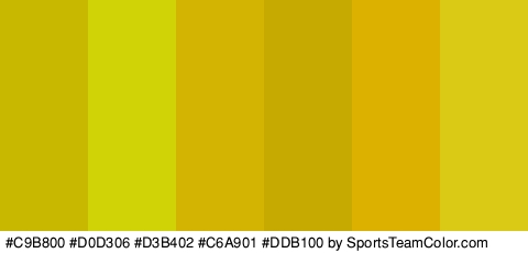 #C9B800 #D0D306 #D3B402 #C6A901 #DDB100 #DBCA15 Colors