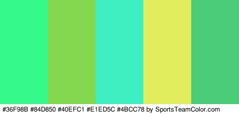 #36F98B #84D850 #40EFC1 #E1ED5C #4BCC78 Colors