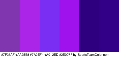 #7F36AF #AA25E8 #7A2EF4 #A012ED #2E007F #310087 Colors