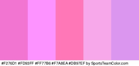 #F276D1 #FD93FF #FF77B6 #F7A8EA #DB97EF Colors