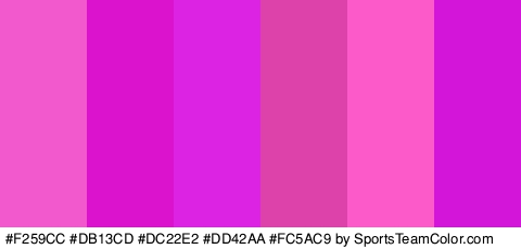 #F259CC #DB13CD #DC22E2 #DD42AA #FC5AC9 #D215D8 Colors