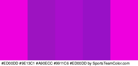 #ED00DD #9E13C1 #A90ECC #9911C6 #ED00DD Colors