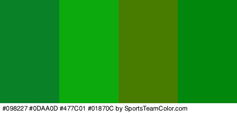 #098227 #0DAA0D #477C01 #01870C Colors