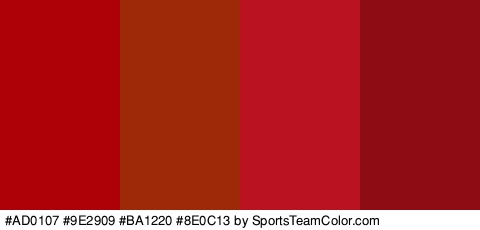 #AD0107 #9E2909 #BA1220 #8E0C13 Colors