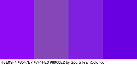 #8E09F4 #8547B7 #7F1FE0 #6900E2 Colors