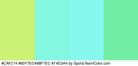 #CAF274 #83F7E0 #88F7EC #74EDA4 Colors