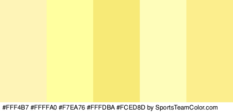 #FFF4B7 #FFFFA0 #F7EA76 #FFFDBA #FCED8D Colors