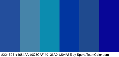 #224E9B #4684AA #0C8CAF #0136A0 #204A8E #080696 Colors