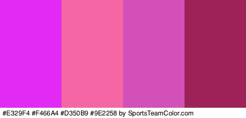 #E329F4 #F466A4 #D350B9 #9E2258 Colors