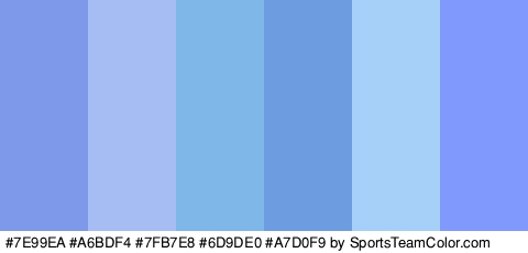 #7E99EA #A6BDF4 #7FB7E8 #6D9DE0 #A7D0F9 #8099FC Colors