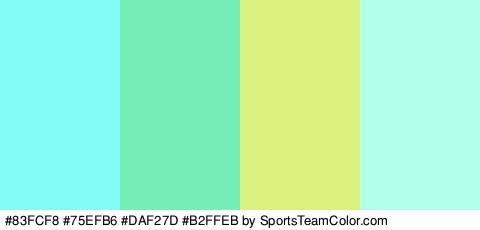 #83FCF8 #75EFB6 #DAF27D #B2FFEB Colors