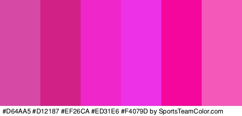 #D64AA5 #D12187 #EF26CA #ED31E6 #F4079D #F458B8 Colors