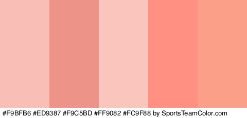 #F9BFB6 #ED9387 #F9C5BD #FF9082 #FC9F88 Colors