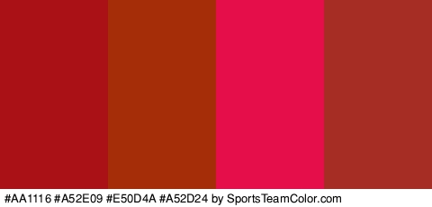 #AA1116 #A52E09 #E50D4A #A52D24 Colors