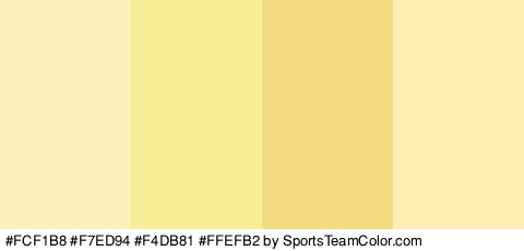 #FCF1B8 #F7ED94 #F4DB81 #FFEFB2 Colors