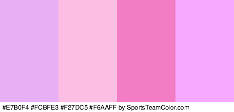 #E7B0F4 #FCBFE3 #F27DC5 #F6AAFF Colors