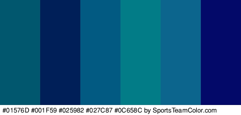 #01576D #001F59 #025982 #027C87 #0C658C #030968 Colors