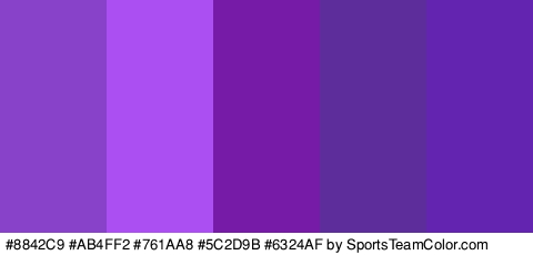 #8842C9 #AB4FF2 #761AA8 #5C2D9B #6324AF Colors