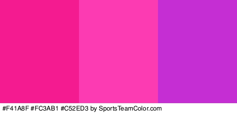 #F41A8F #FC3AB1 #C52ED3 Colors