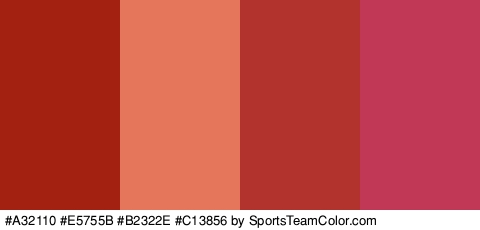 #A32110 #E5755B #B2322E #C13856 Colors