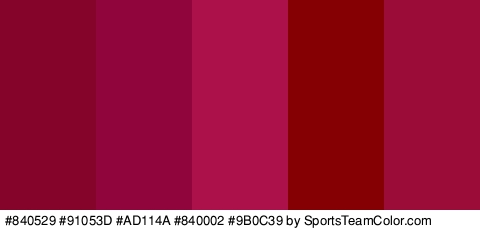 #840529 #91053D #AD114A #840002 #9B0C39 Colors