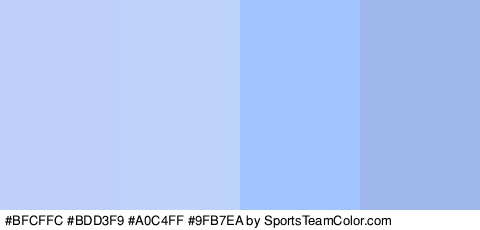 #BFCFFC #BDD3F9 #A0C4FF #9FB7EA Colors