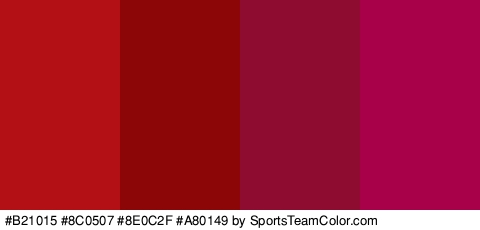 #B21015 #8C0507 #8E0C2F #A80149 Colors