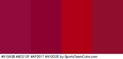 #910A3B #8C012F #AF0017 #910D2E Colors