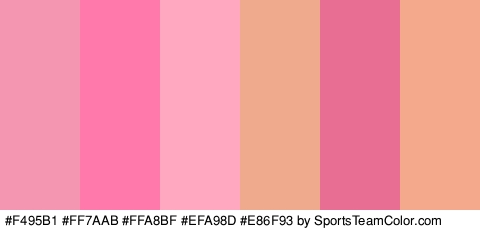 #F495B1 #FF7AAB #FFA8BF #EFA98D #E86F93 #F4A98D Colors