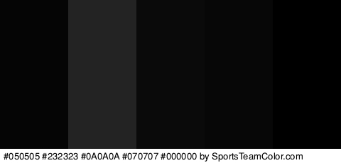 #050505 #232323 #0A0A0A #070707 #000000 Colors