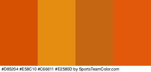 #D85204 #E58C10 #C66611 #E2580D Colors