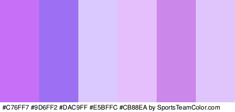 #C76FF7 #9D6FF2 #DAC9FF #E5BFFC #CB88EA #E0C4FC Colors