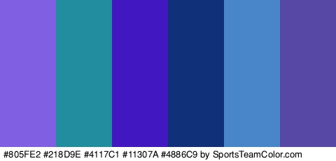 #805FE2 #218D9E #4117C1 #11307A #4886C9 #5848A5 Colors