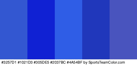 #3257D1 #1021D3 #305DE5 #2037BC #4A54BF Colors