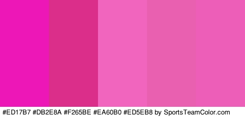 #ED17B7 #DB2E8A #F265BE #EA60B0 #ED5EB8 Colors