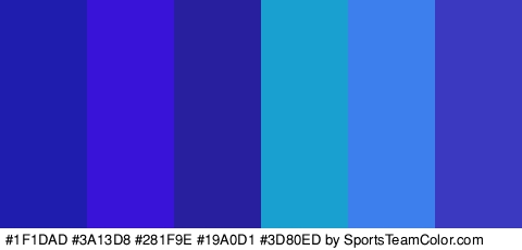 #1F1DAD #3A13D8 #281F9E #19A0D1 #3D80ED #3B39BF Colors