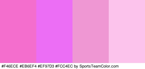 #F46ECE #EB6EF4 #EF97D3 #FCC4EC Colors