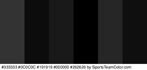 #333333 #0C0C0C #191919 #000000 #262626 #0F0F0F Colors