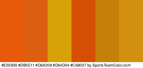 #E55909 #DB5E11 #D6A208 #D64D04 #C68007 #D38F10 Colors