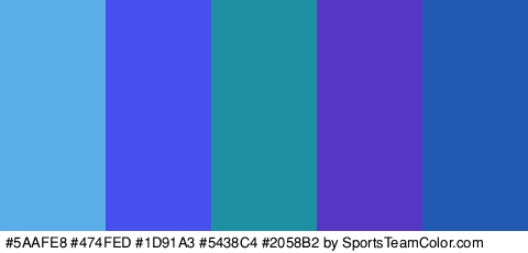 #5AAFE8 #474FED #1D91A3 #5438C4 #2058B2 Colors