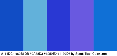 #114DC4 #62B1DB #2A38D3 #6959E0 #1170D6 Colors