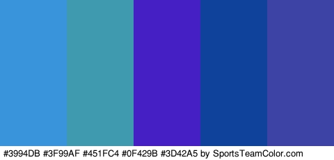 #3994DB #3F99AF #451FC4 #0F429B #3D42A5 Colors