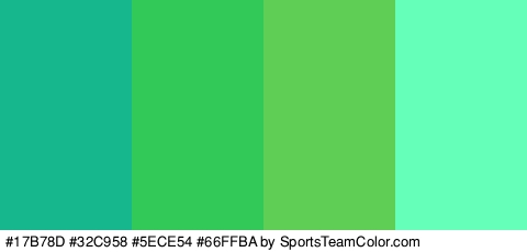 #17B78D #32C958 #5ECE54 #66FFBA Colors