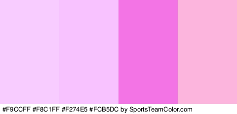 #F9CCFF #F8C1FF #F274E5 #FCB5DC Colors