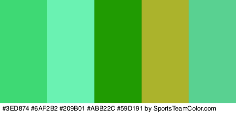 #3ED874 #6AF2B2 #209B01 #ABB22C #59D191 Colors