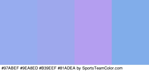 #97ABEF #9EA8ED #B39EEF #81ADEA Colors