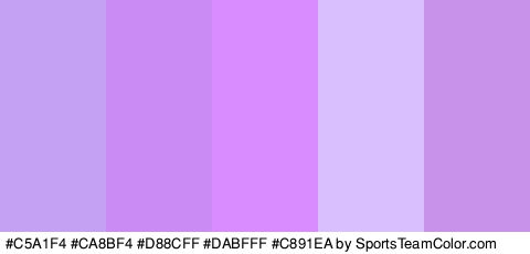 #C5A1F4 #CA8BF4 #D88CFF #DABFFF #C891EA Colors