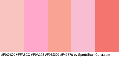 #F9C4C0 #FFA8CC #F9A395 #F9BDD2 #F47570 Colors