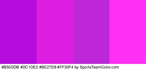 #B50DDB #DC1DE2 #BE27D8 #FF30F4 Colors